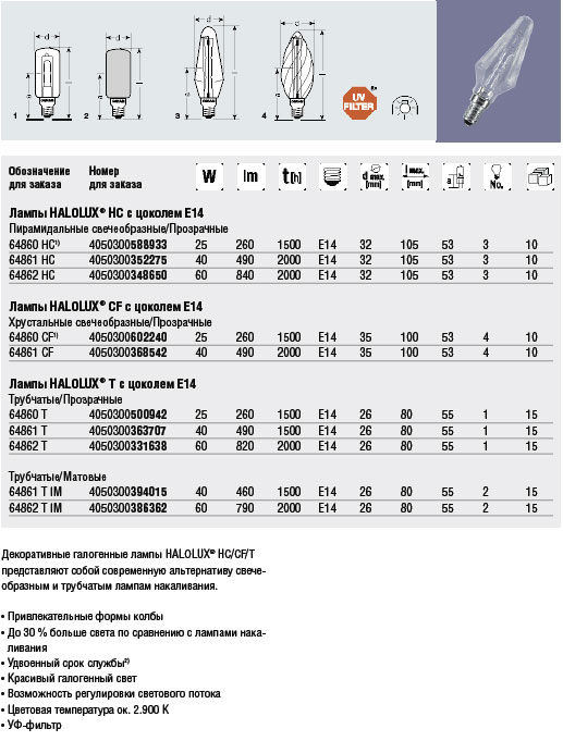  HALOLUX HC/CF  T  ,   E14 